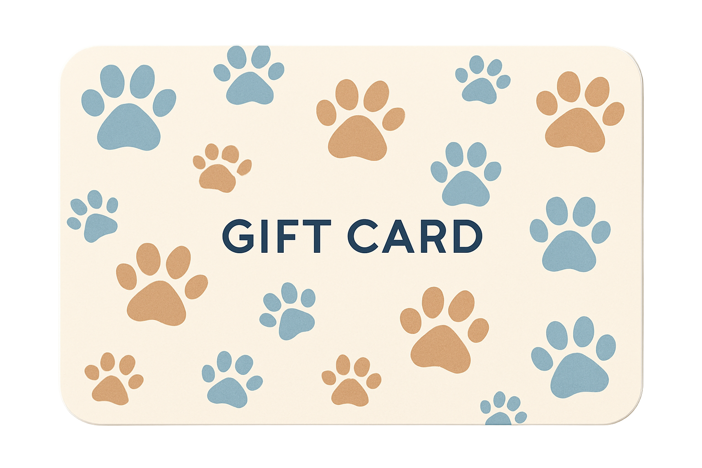 gift card with cute dog paws on it